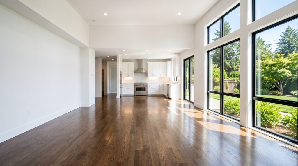 A flawlessly clean rental property living area prepared by professional bond cleaning services QLD experts