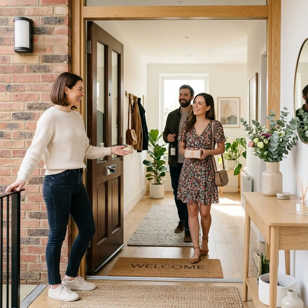 guests at entrance