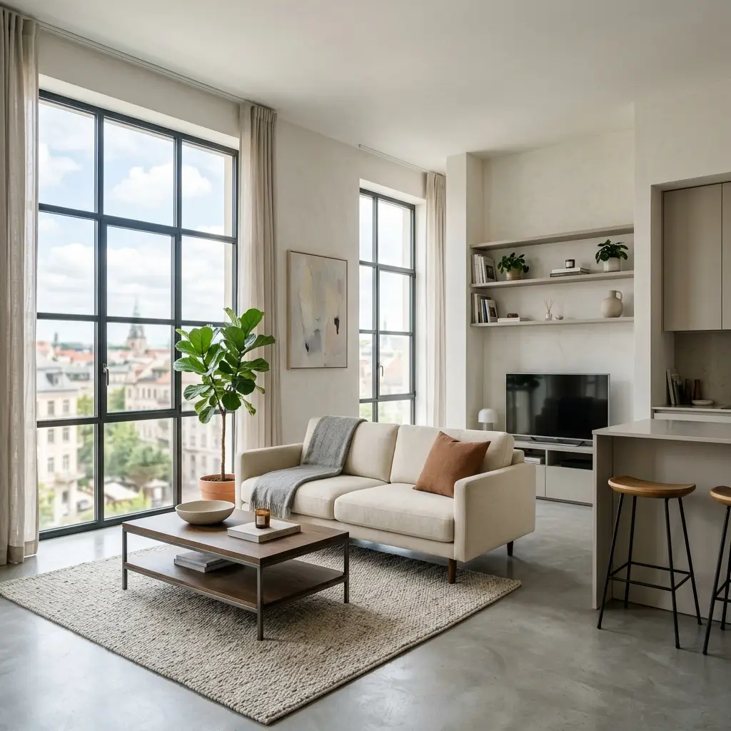 Stylish rental property interior