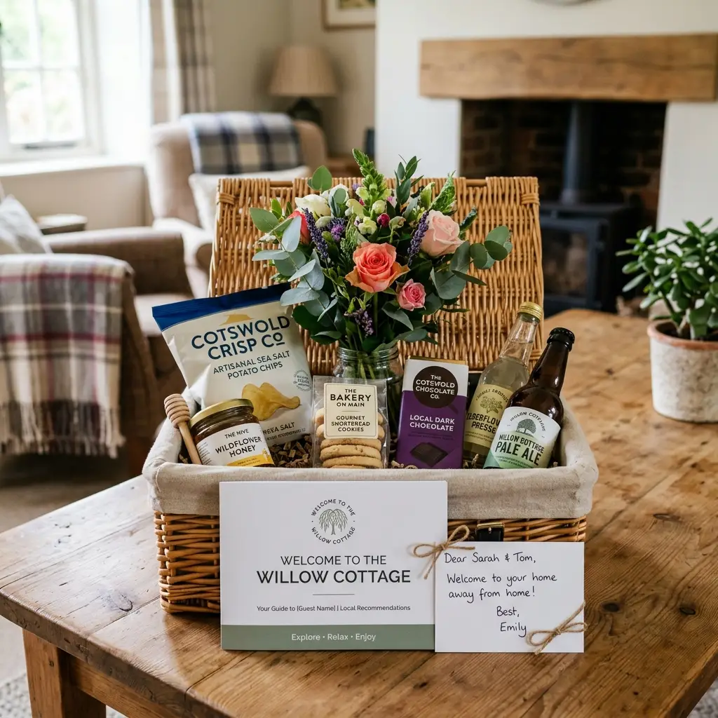 hamper on wooden table